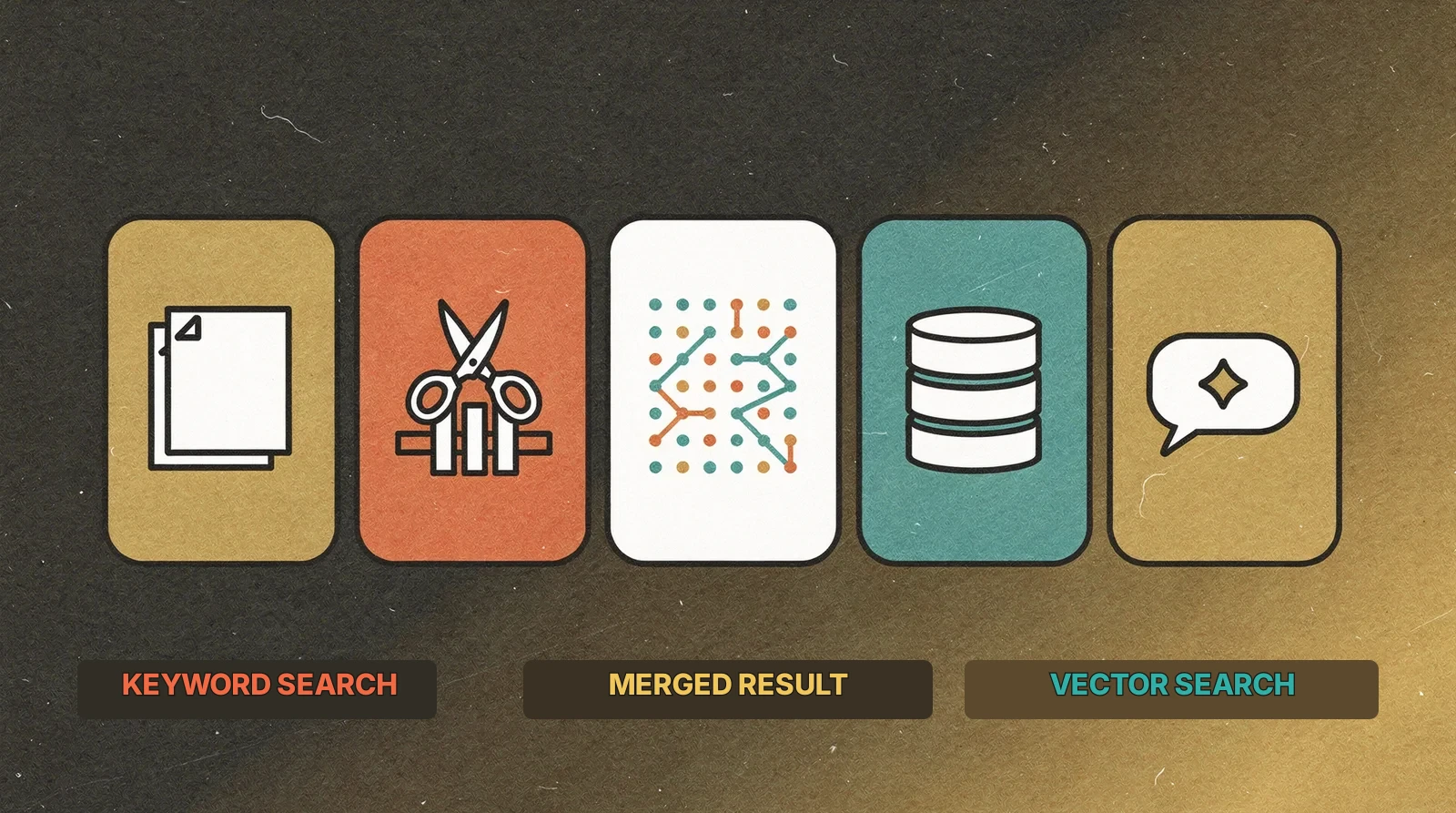 Hybrid search combining keywords and vectors