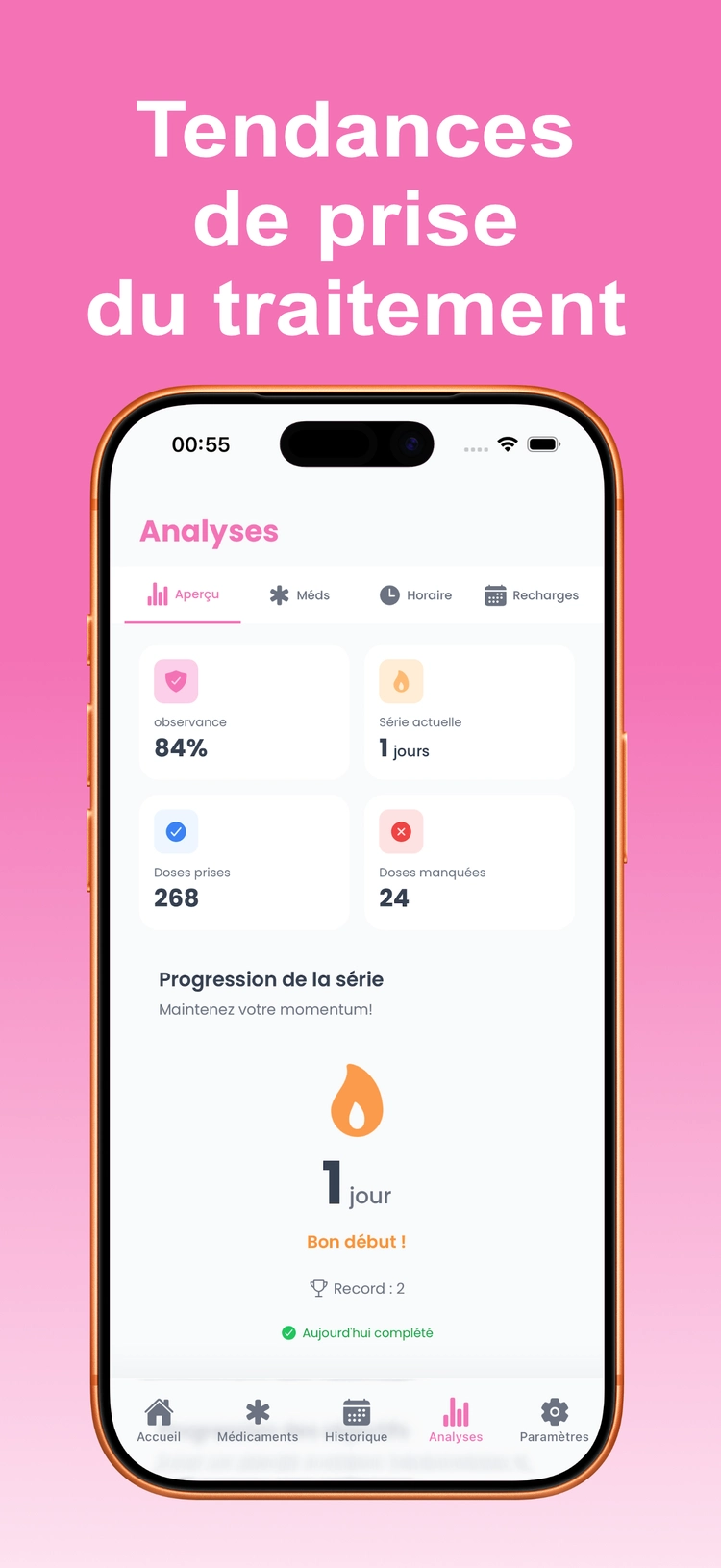 Mockup LogPill pour enregistrer une dose