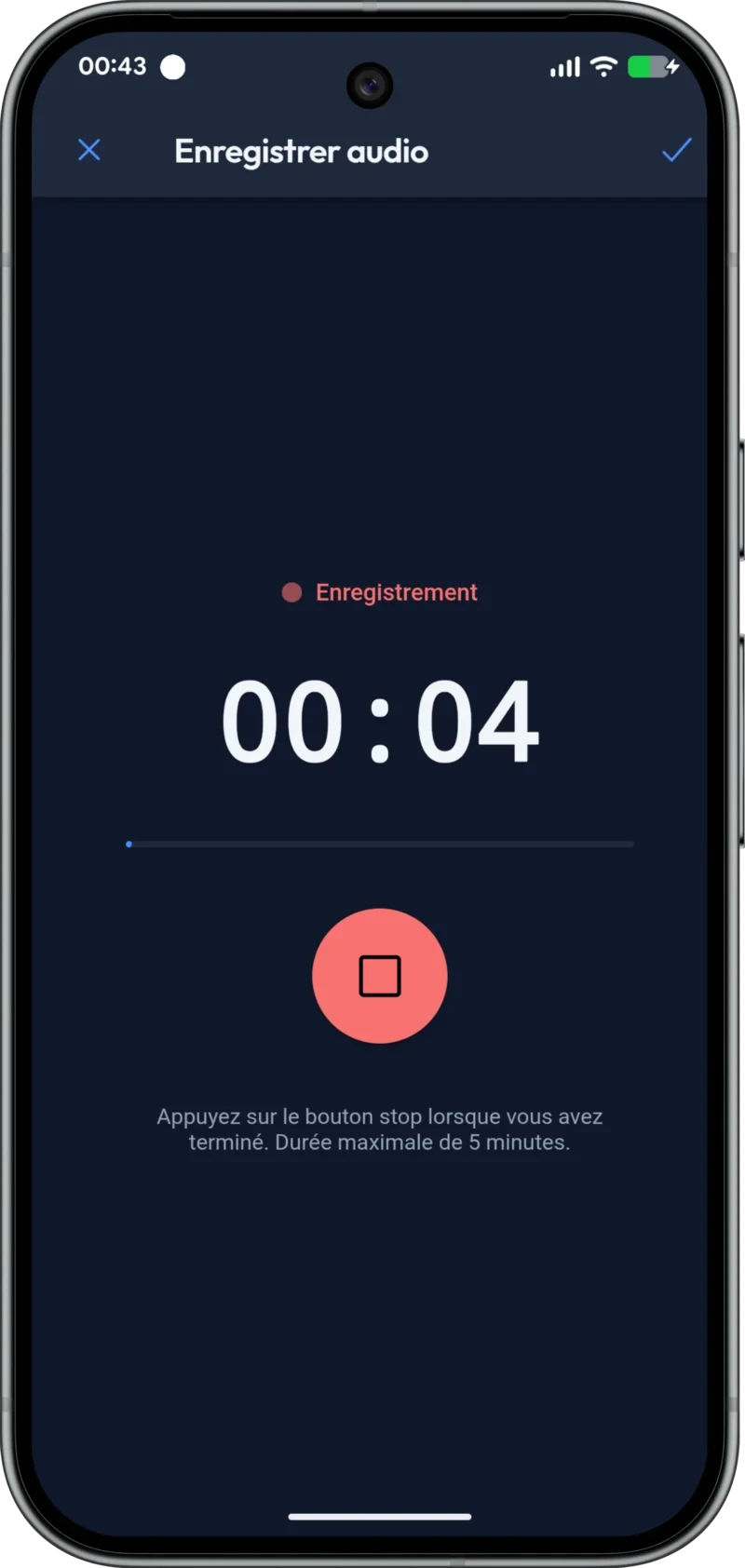 Enregistrement audio WorkProof lié à une preuve de travail